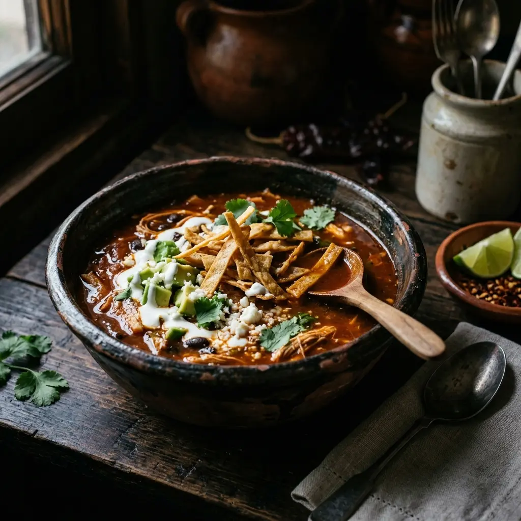 Sopa Azteca (Sopa de Tortilla)